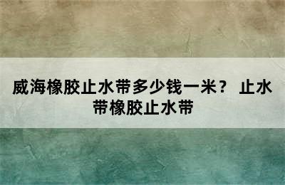 威海橡胶止水带多少钱一米？ 止水带橡胶止水带